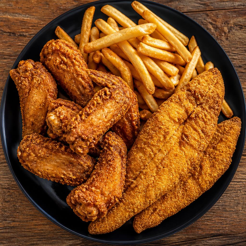 2 pc Fish & 2 Wings w/ Fries